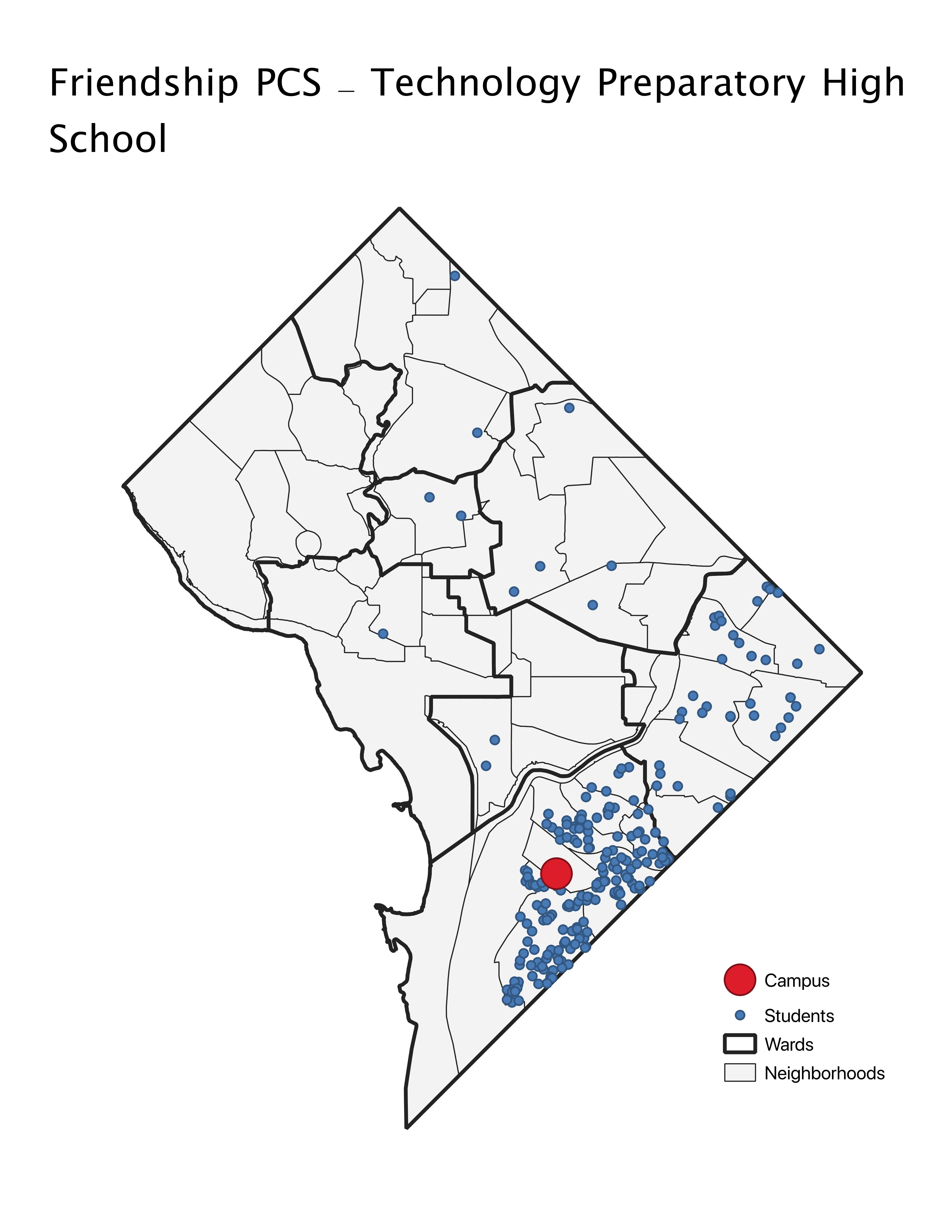 Friendship PCS - Technology Preparatory High School 2019 Student Location Map.jpeg