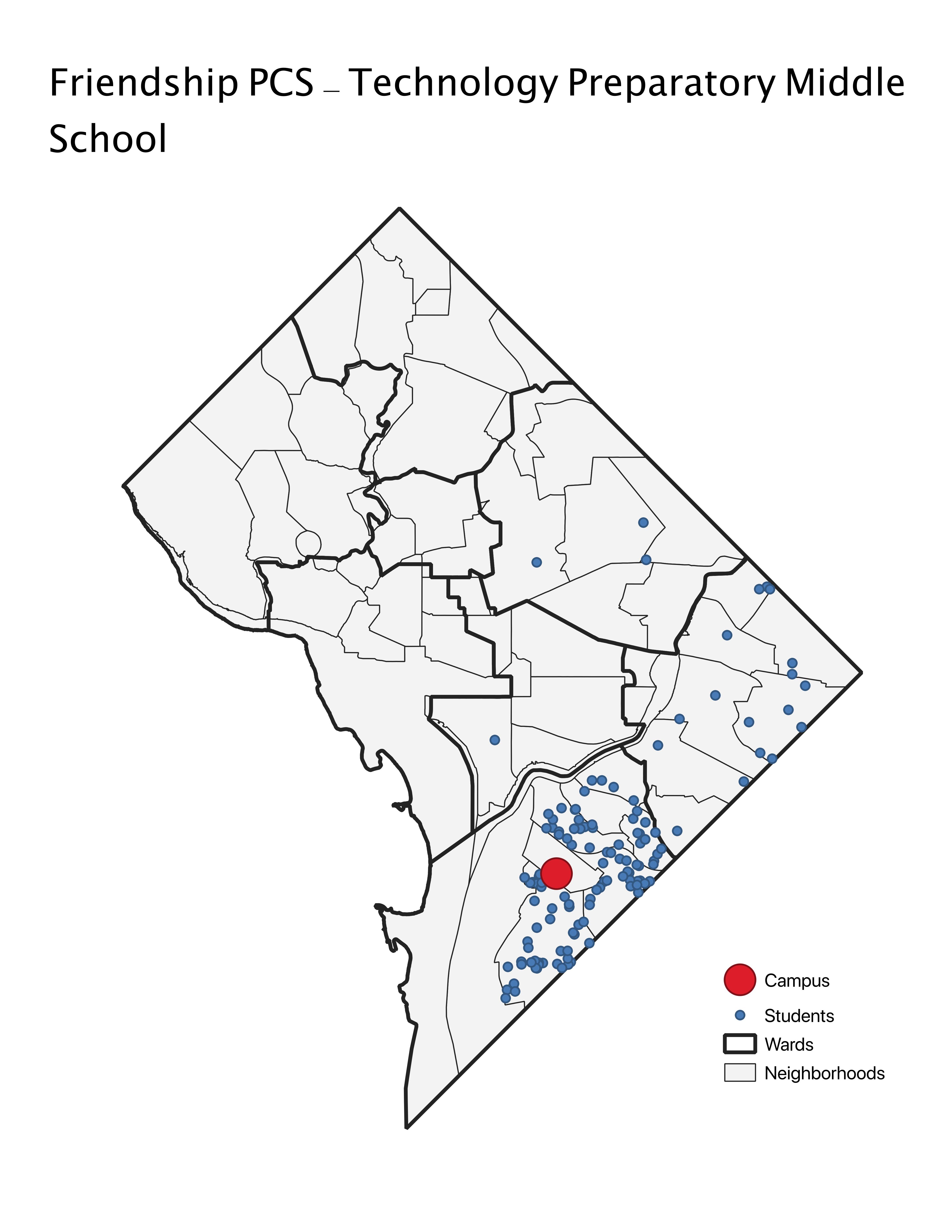 Friendship PCS - Technology Preparatory Middle School 2019 Student Location Map.jpeg