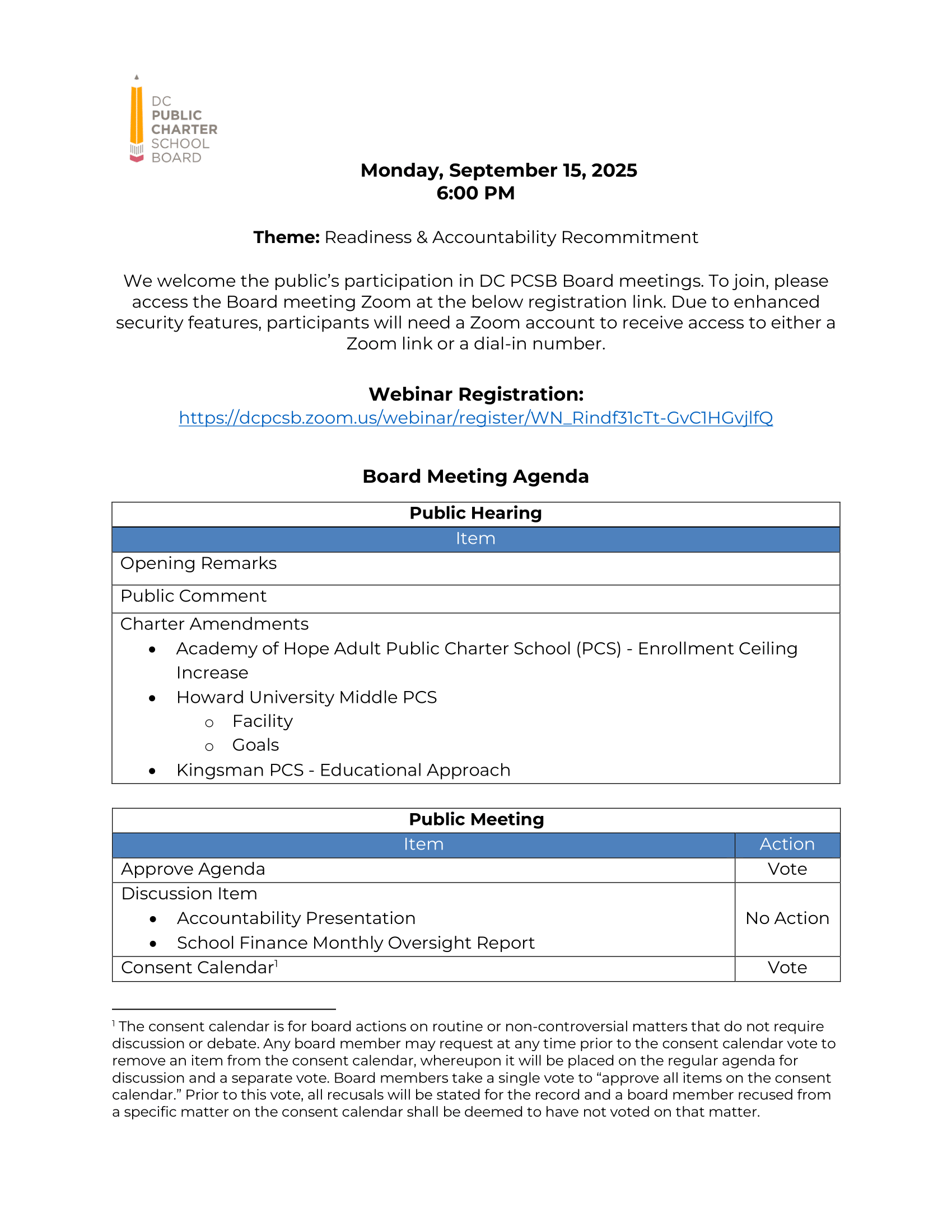 Agenda