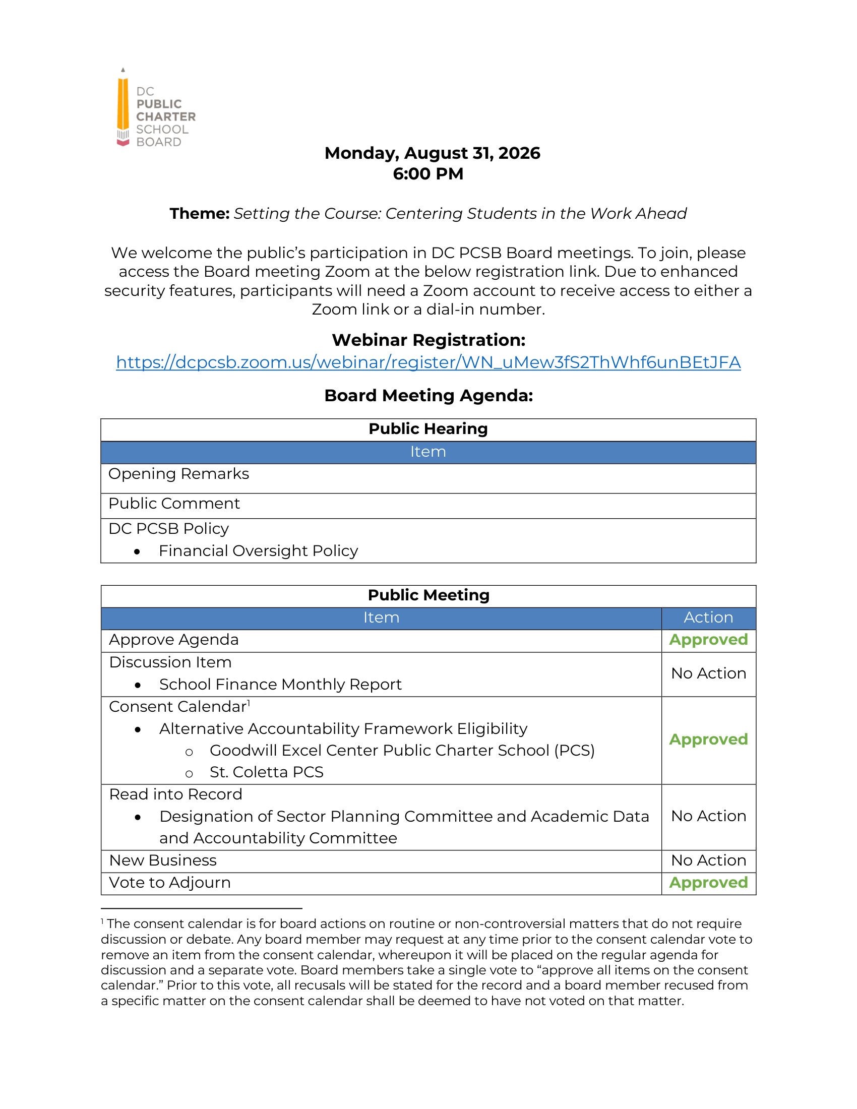Agenda