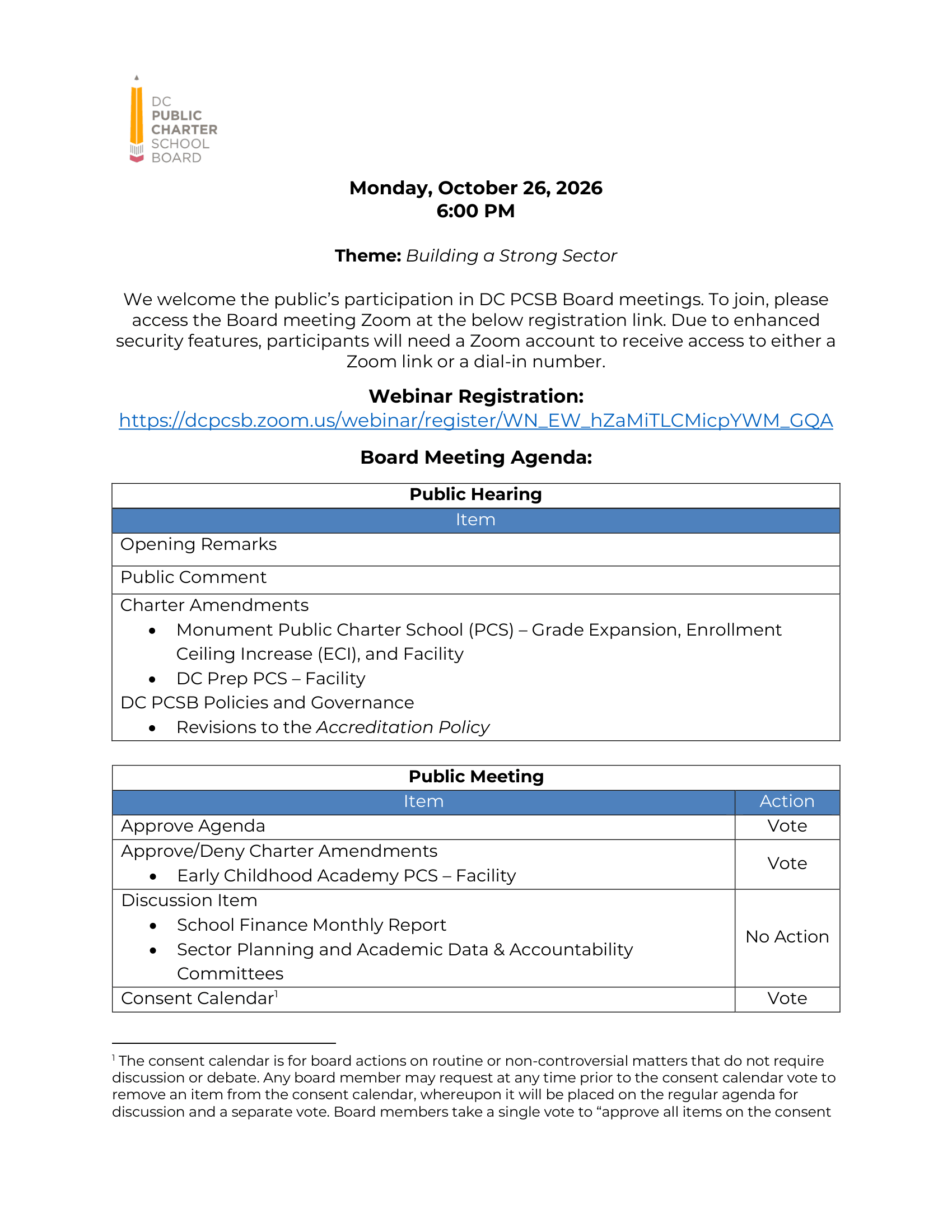 Agenda