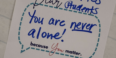 handwritten flyer that says "you matter"