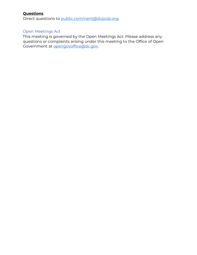 Special Meeting Agenda