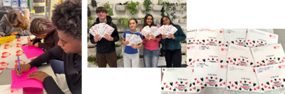 selection of images of students making valentine cards