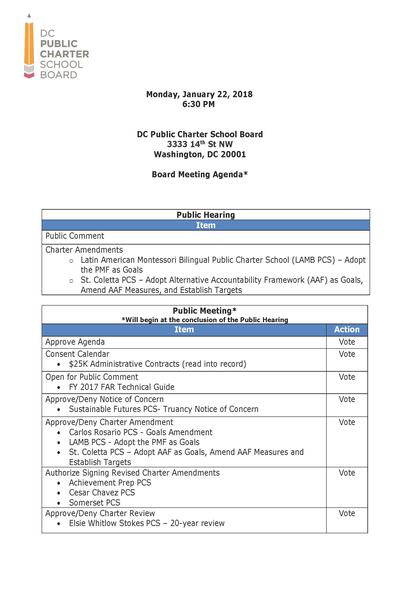 Board Meeting Agenda