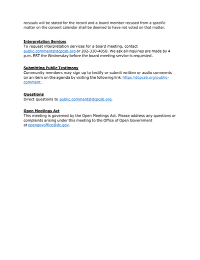 DC PCSB February Board Meeting Agenda pt. 2