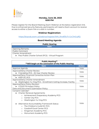 Agenda