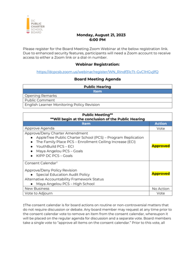 Agenda