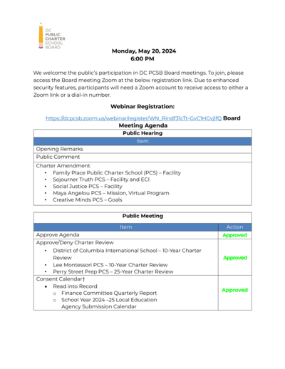 Agenda