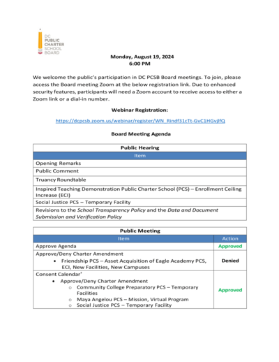 Agenda