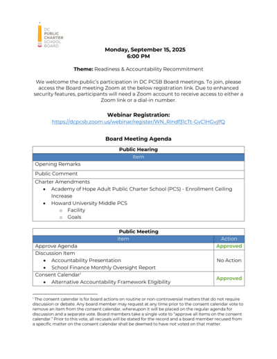Agenda