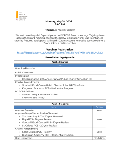 Agenda