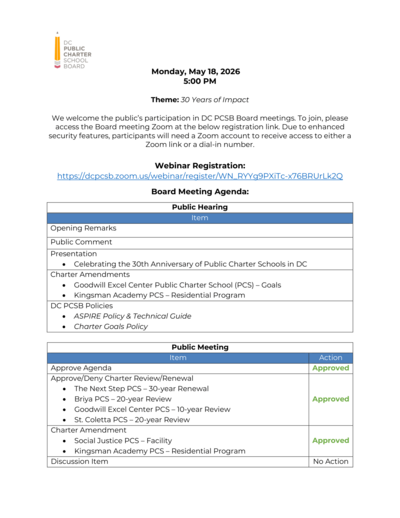 Agenda