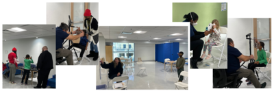 photo collage of kids being assessed for and receiving glasses at a Glasses4Scholars event