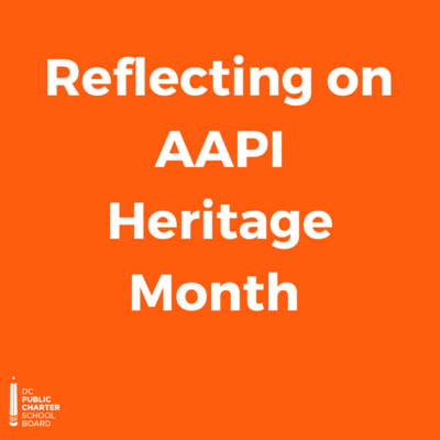 graphic that says reflecting on AAPI Heritage month