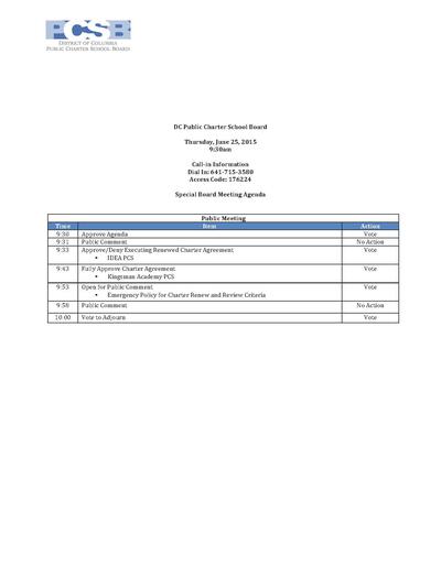 Board Meeting Agenda