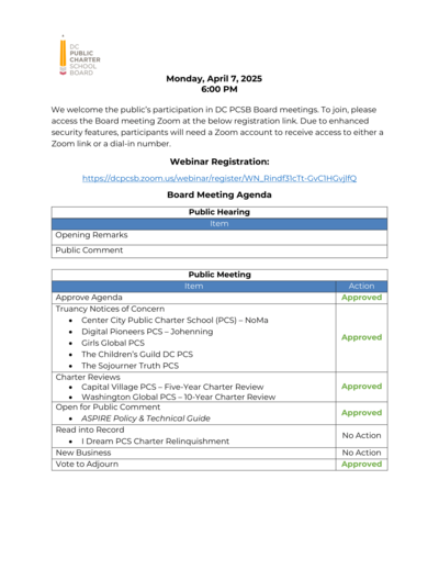 Agenda