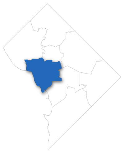DC Ward 2 highlighted in blue