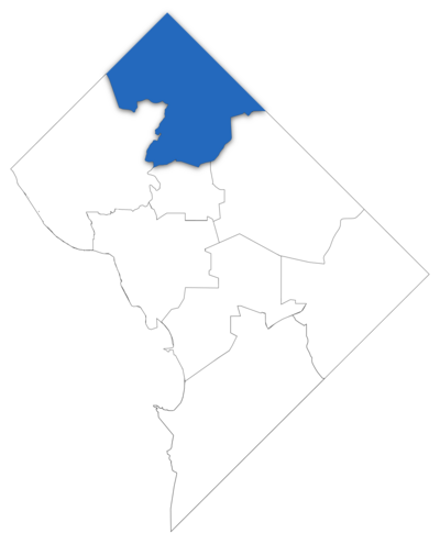 DC Ward 4 highlighted in blue