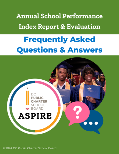 ASPIRE Frequently Asked Questions. Underneath these words is the ASPIRE logo and a picture of two Black boys graduating from high school, smiling wide.