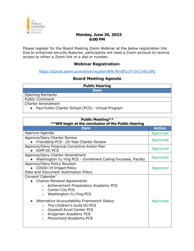 Agenda