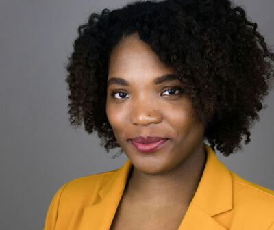 woman with curly hair