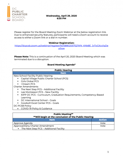 April Agenda 1