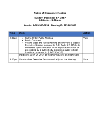 Board Meeting - December 2017