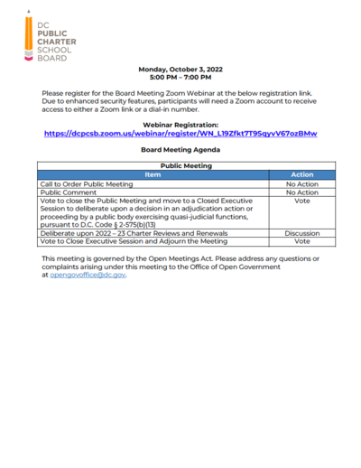 Special Board Meeting - Executive Session