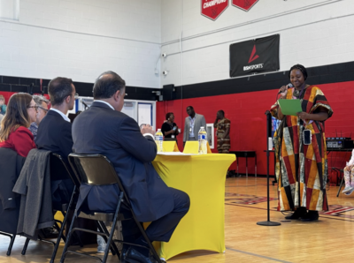 image of students participating in a spelling bee