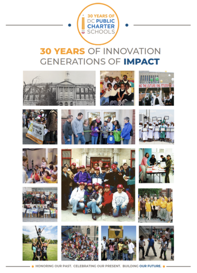 photo collage of students and teachers from the full 30 years of DC public charter schools