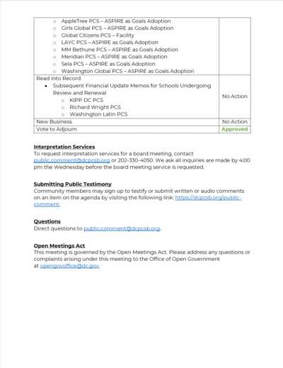 board meeting agenda