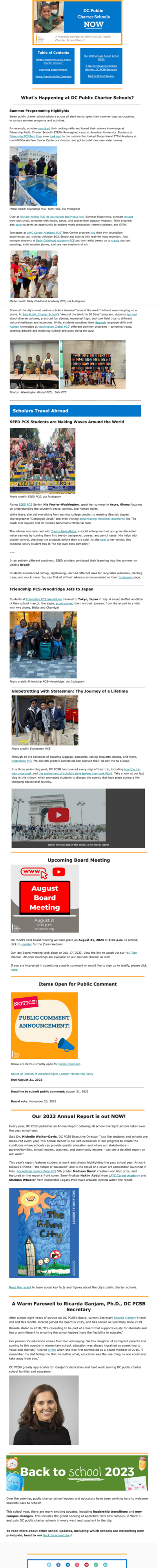 August 2023 Newsletter content