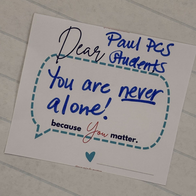 handwritten flyer that says "you matter"