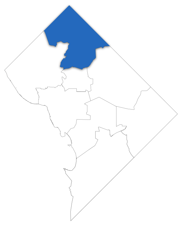 DC Ward 4 highlighted in blue